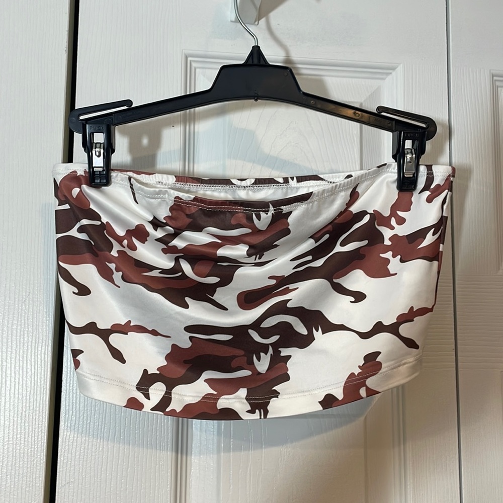 Brown Camo Tube Top